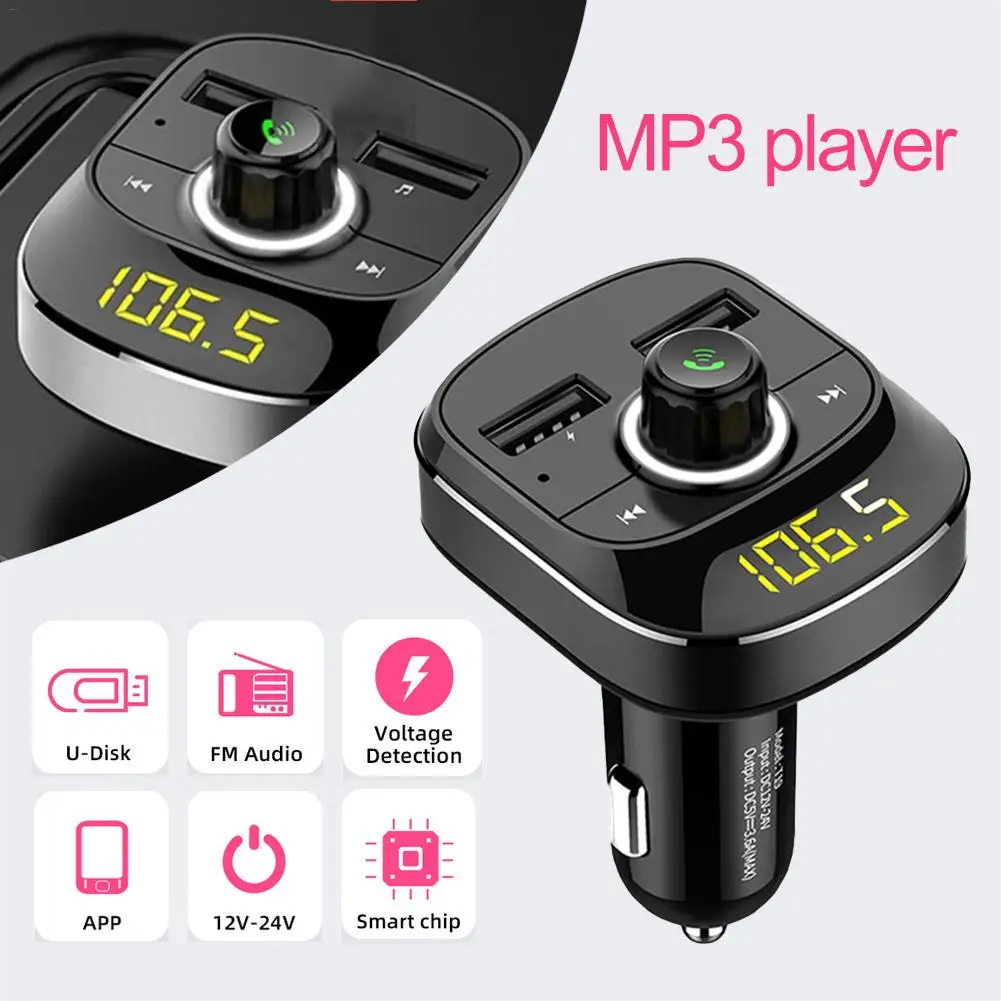 Автомобильный MP3-плеер Bluetooth FM передатчик Комплект Hands-Free 3.1A двойной USB Автомобильное зарядное устройство