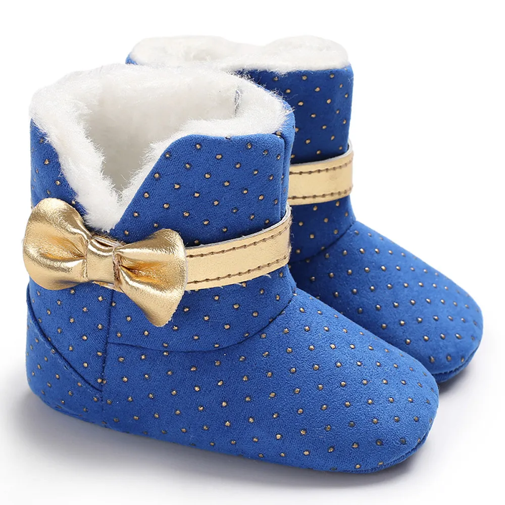 Baby Toddler Kids Boots Baby Girl Soft Booties Bow Wave Point Snow Boots Toddler Warm Shoes Baby Girls детская зимняя обувь