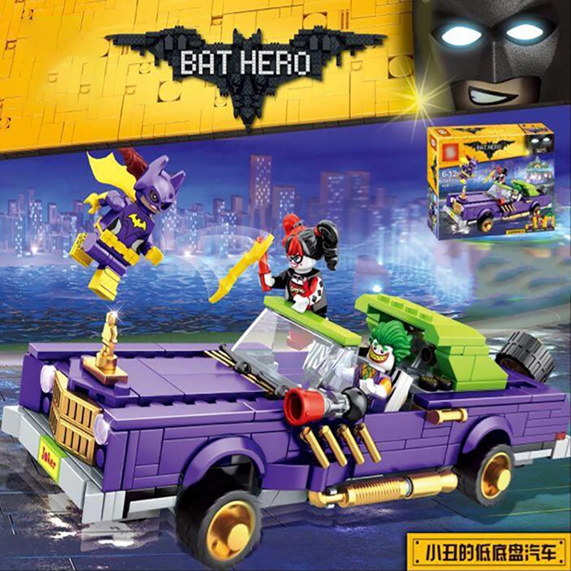 

468pcs Batman Movie Model The Joker Notorious Lowrider Building Blocks Bricks Compatible Classic Car Gift Toy
