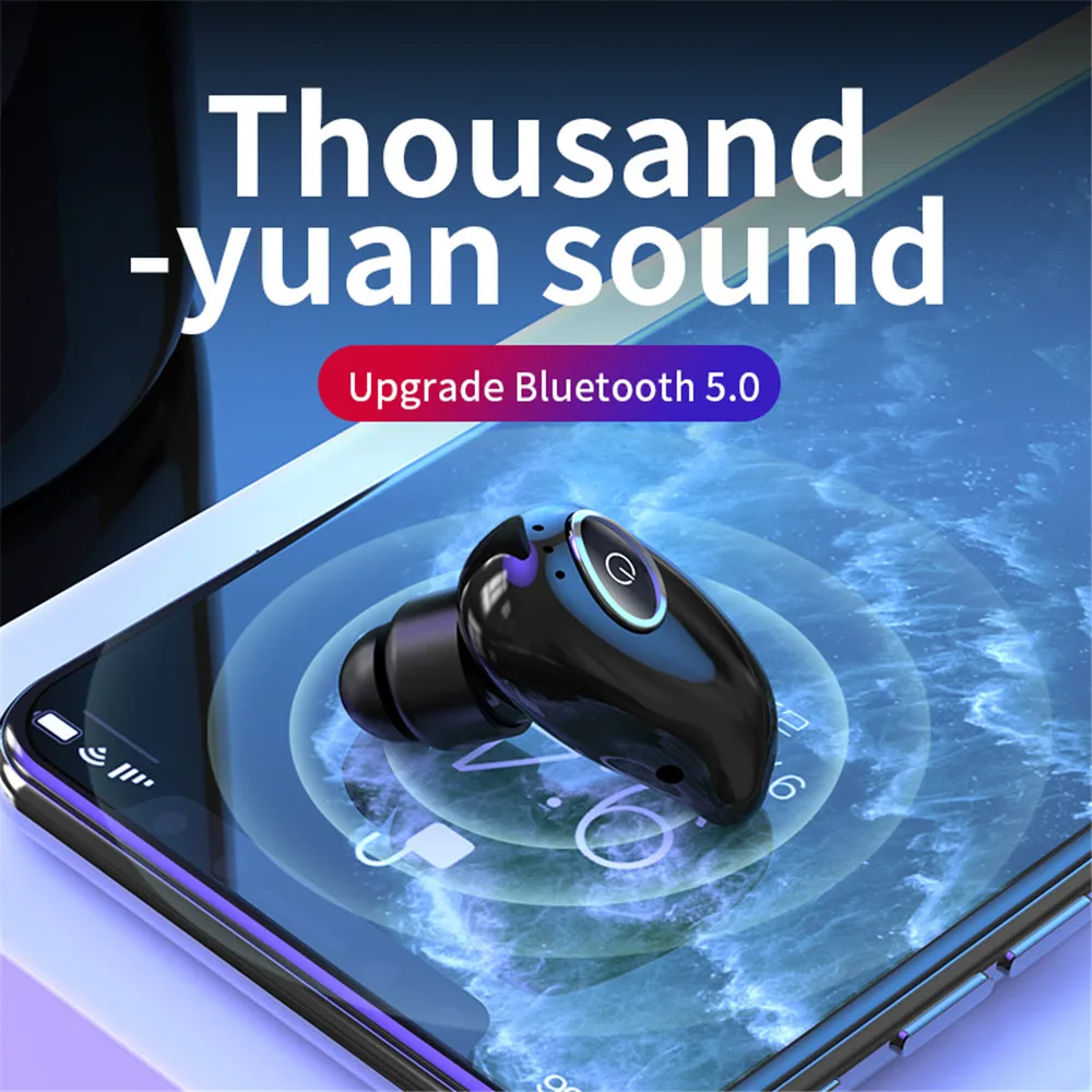V21 Беспроводная Bluetooth 5 0 Одиночная мини гарнитура спортивные стереонаушники
