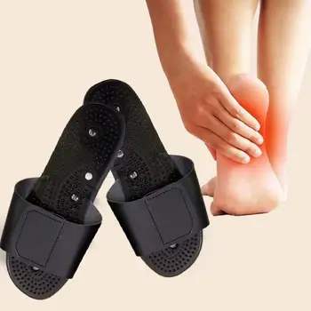 

Tens Acupuncture Therapy Electrode Massage Slippers Physiotherapy Black Rubber Slippers Body Foot Relaxing Massager Machine