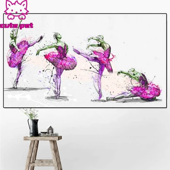

diy diamond embroidery little Ballet girls 5d cross stitch diamond mosaic set diamond painting full square round 3d girl gift