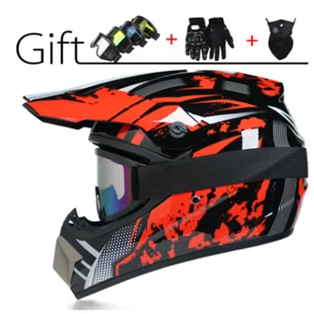 

Racing Motocross Motorbike Casque Moto Capacete Moto Casco Off-road Cartoon Flip Up Full Face Motorcycle Helmet Women 3 Gifts