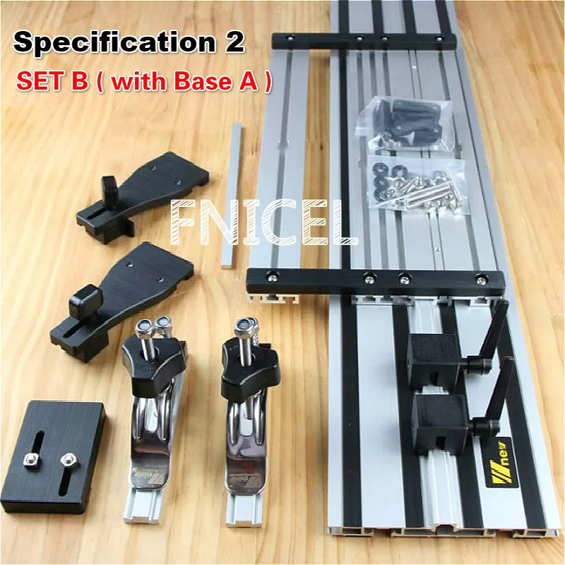 SET B with Base A Универсальная электрическая направляющая для циркулярной пилы с регулируемой пилой для циркулярной пилы, деревообработка DIY, прямая линия, двойной слой - Цвет: SET B with Base A