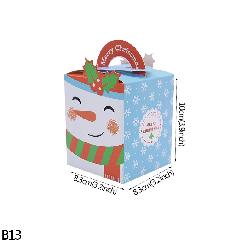 5Pcs Christmas Apple Box Candy Box christmas Party Favors Cookie Chocolate Packaging Supplies DIY Wrapper Paper Boxes Decor - Цвет: B13