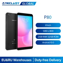 Teclast P80 Android 10 планшет 64 бит процессор 8 дюймов 1280x800 IPS 2 Гб Оперативная память 32GB Встроенная память 4 ядра двухъядерный процессор Wi-Fi Bluetooth 5,0 пл...