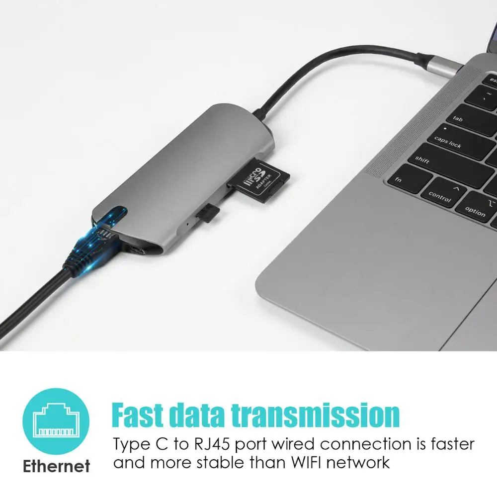 USB C концентратор USB3.0 HDMI VGA RJ45 Gigabit Ethernet SD/TF PD зарядный адаптер USB C док-станция Тип c концентратор конвертер 8 в 1