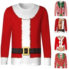 HEFLASHOR, 3D принт, Мужская Рождественская футболка,, повседневная, длинный рукав, круглый вырез, футболка, Homme, хип-хоп, забавная, Camisetas, тонкий топ, футболки