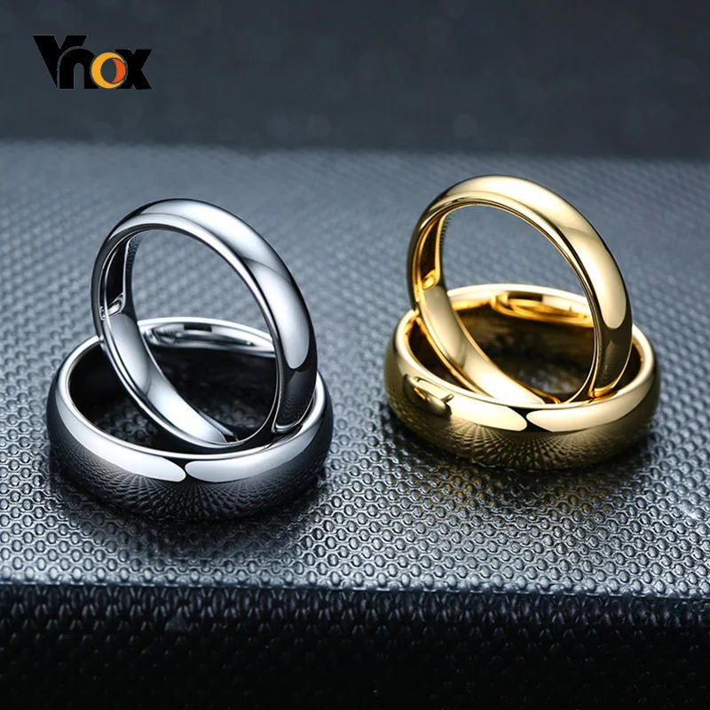 Vnox-Alliances en tungstène anti-rayures pour femmes et hommes, alliances classiques simples pour couples, bijoux de base, vente en gros