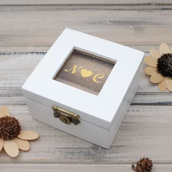 

Personalized Wedding Ring Box Gold Foil Ring Holder Proposal Ring Box Rustic Ring Bearer Box Engagement Ring Box Jewelry Holder