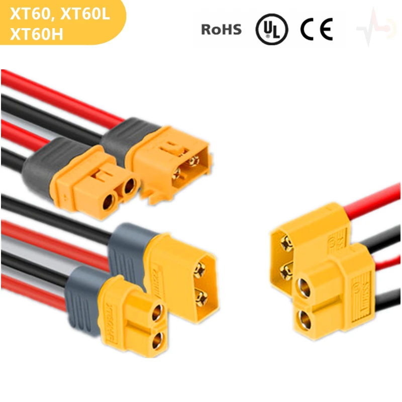 Paire de connecteurs XT60 mâle et femelle pour batterie drone, détails des soudures