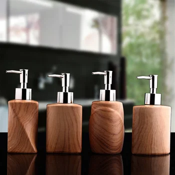 

Nordic Ceramic Wood Grain Lotion Bottle European-style Soap Dispenser Hand Sanitizer Empty Bottle Home Hotel Bathroom Supplies