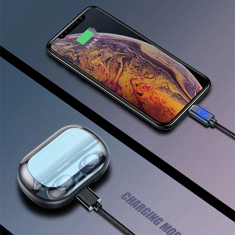 V11 мини наушники с сенсорным управлением TWS Bluetooth 5,0 беспроводные наушники 9D стерео гарнитура с зарядным устройством 4000 мАч Внешний аккумулятор