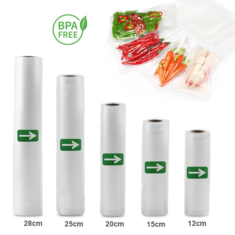 

vacuum bags for food Vacuum Sealer bag Food Fresh Long Keeping 12+15+20+25+28cm*500cm Rolls/Lot bags for vacuum packer