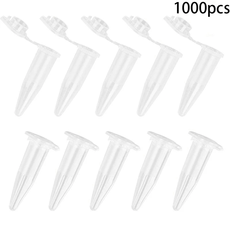 1000 шт мини центрифужные трубки 1 5 мл радужные прозрачные пластиковые флаконы с