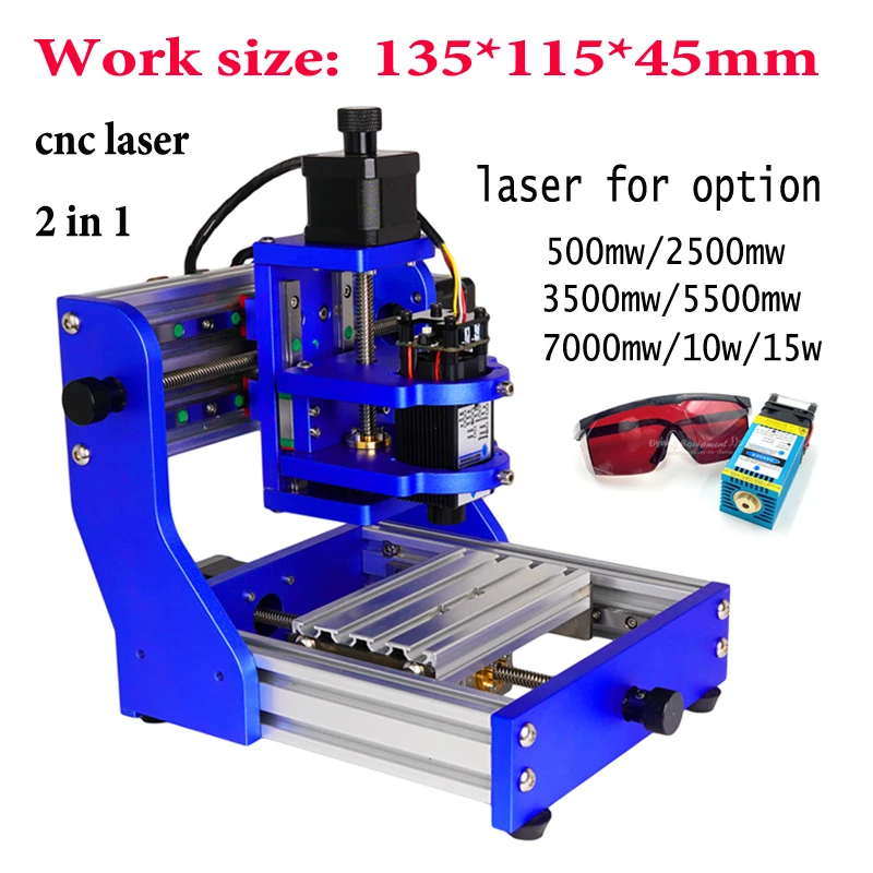 square rail diy mini cnc router 1310 PRO full frame Pcb Milling Wood laser engraving Machine with candle control option|Wood Routers| -