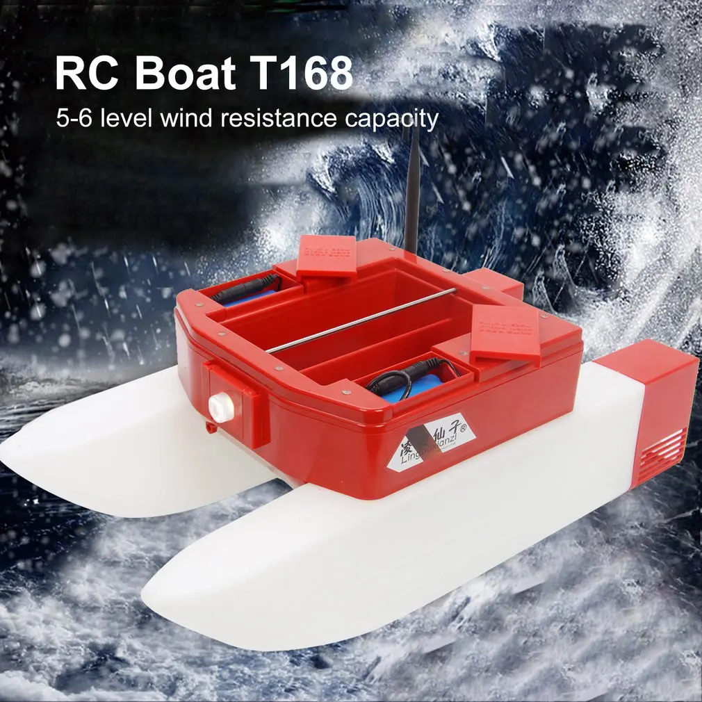 T168 RC Boat Intelligent Wireless Electric Fishing Bait Remote Control High Speed Boat Dual Warehouse Boat Toy Gifts For Kids