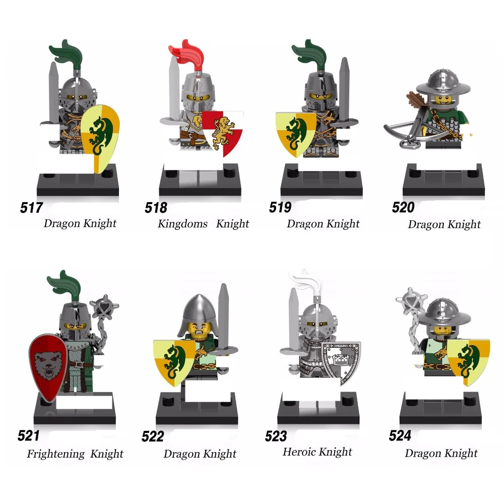 8pcs Medieval Heroic Castle Knights Lion Golden Dragon Compatible Building Block Rome Warrior Knight Model Toy For Childr Blocks Aliexpress