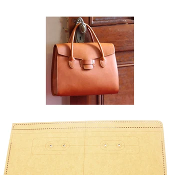 Fai da te in pelle artigianale borsa da donna valigia 500gsm carta kraft fustellatura modello di cucito scavato stencil 41x32x14cm
