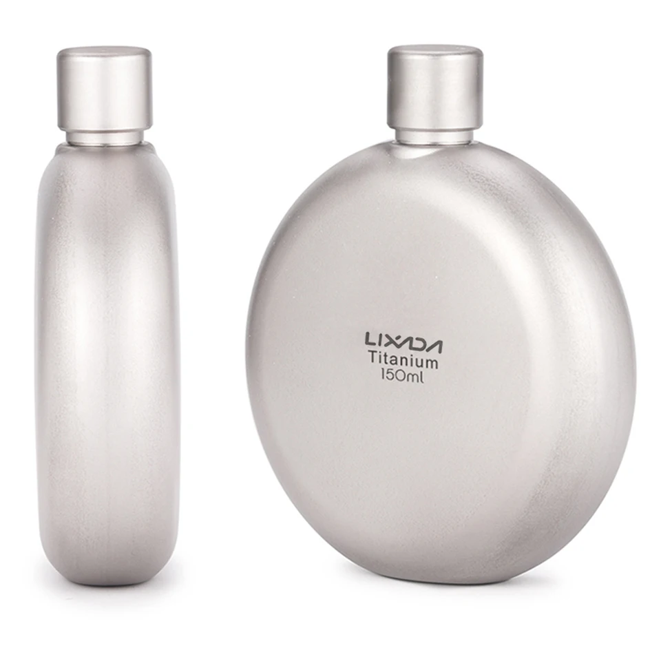 Lixada 260ml Leakproof Titanium Flask Alcohol Whisky Wine Flask for Outdoor Camping Backpacking Travel Picnic