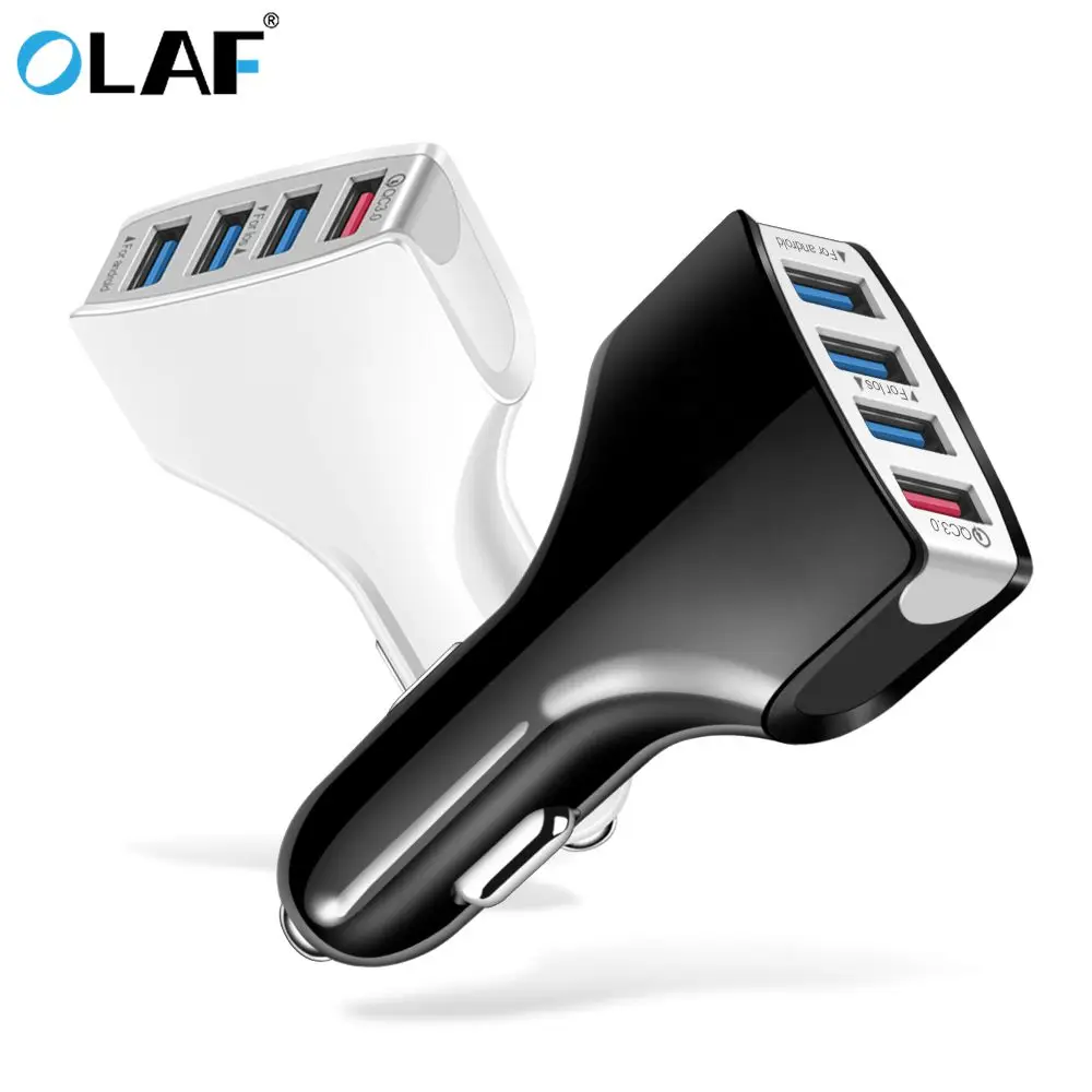 

OLAF Car Charger Quick Charge 3.0 Car-Charger 4 Ports Fast Car phone Charger USB Car Chargers for Samsung Xiaomi iPhone QC 3.0