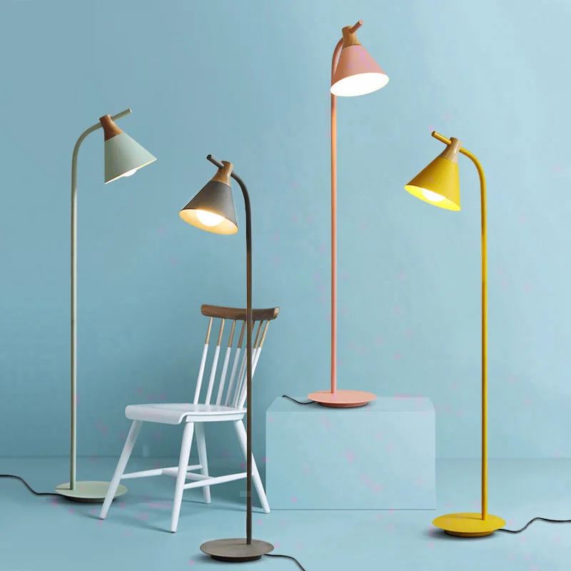 

Nordic modern minimalist creative floor light bedroom floor light study color macarons floor lamp