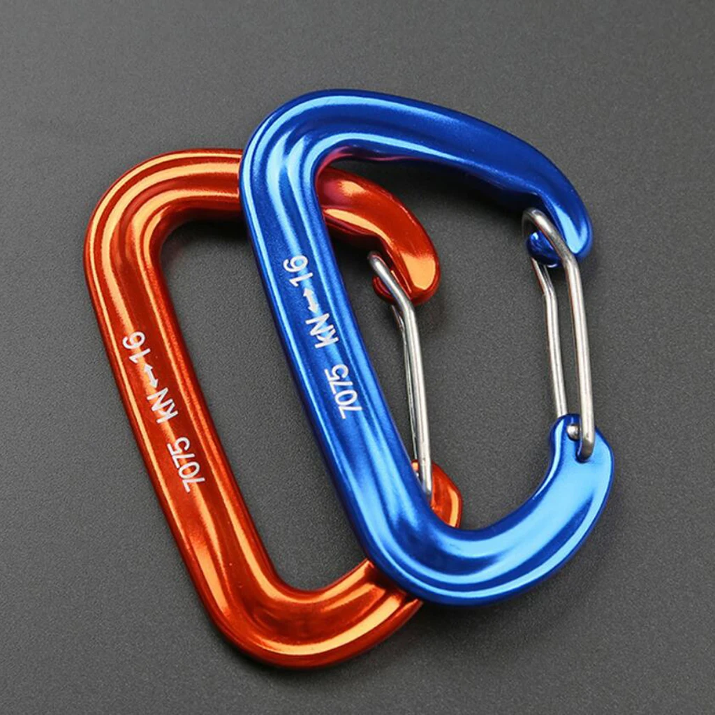 2 Pcs Outdoor Durable Aluminum Alloy Mini Carabiner 16KG Strong Carabiners Bag Snap Hook for Mountaineering Camping Hiking