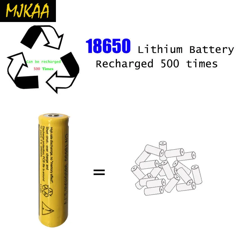 MJKAA 18650 Батарея 3 7 V 9800mAh литий ионная аккумуляторная батарея для светодиодных