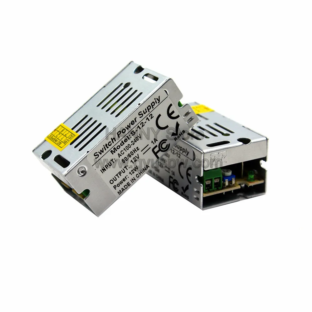 Импульсный источник питания 12v 1A 12w преобразователь переменного тока в постоянный, Мощность поставки 100-240V Крытый постоянного Источники питания для светодиодных Liighting