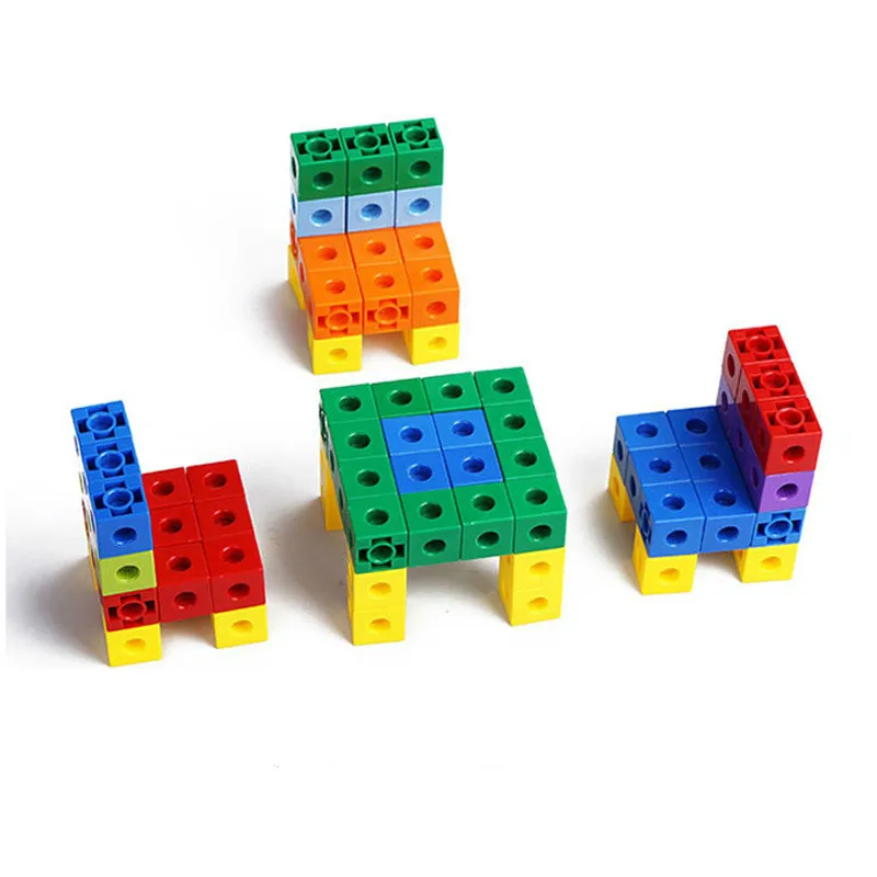 100x Linking Counting Cubes Snap Blocks Teaching Manipulative Math 10 colors Toy 