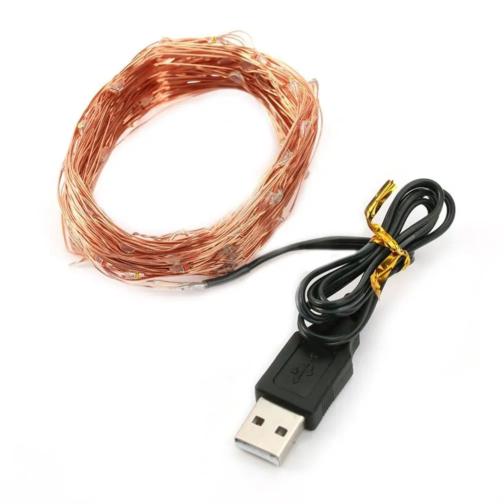 USB штекер в 5 м 50 светодиодный гирлянда Фея микро медный провод огни Рождество Свадьба SY