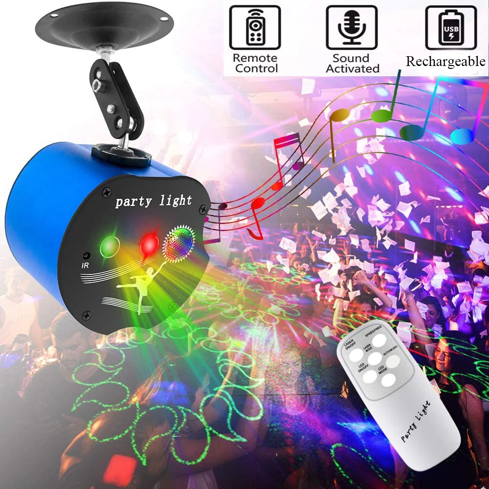 

32/64 Patterns Disco Laser Apple Shaped Lights RGB LED Stage Party Light With Remote&Sound Control Lighting Effect For Home KTV