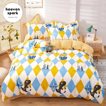 

100 Cotton Animal Fruit Printed Bed Cover Set Duvet Cover Adult Child Bed Sheet Pillowcase Comforter Bedding Set Sabanas