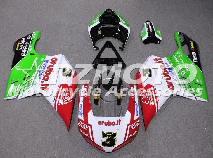 Новый комплект обтекателей для мотоцикла из АБС-пластика Ducati 848 evo 1098 1198 2007 2008 2009
