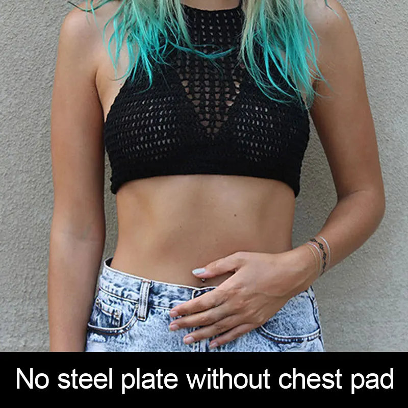 Модный стиль 1 × бикини бюстгальтер крючком бикини Топ Набор трикотажный кружевной Cami укороченный пляжный бюстгальтер Холтер Boho Fes Tival купальный костюм хит