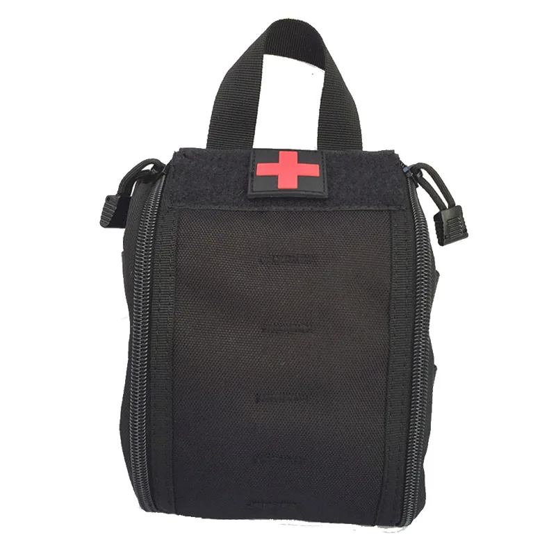Тактическая аптечка для первой помощи, дорожная медицинская сумка, поясная сумка, аксессуары, сумка, аварийный чехол, набор для выживания 1000D, нейлоновый чехол - Цвет: Black
