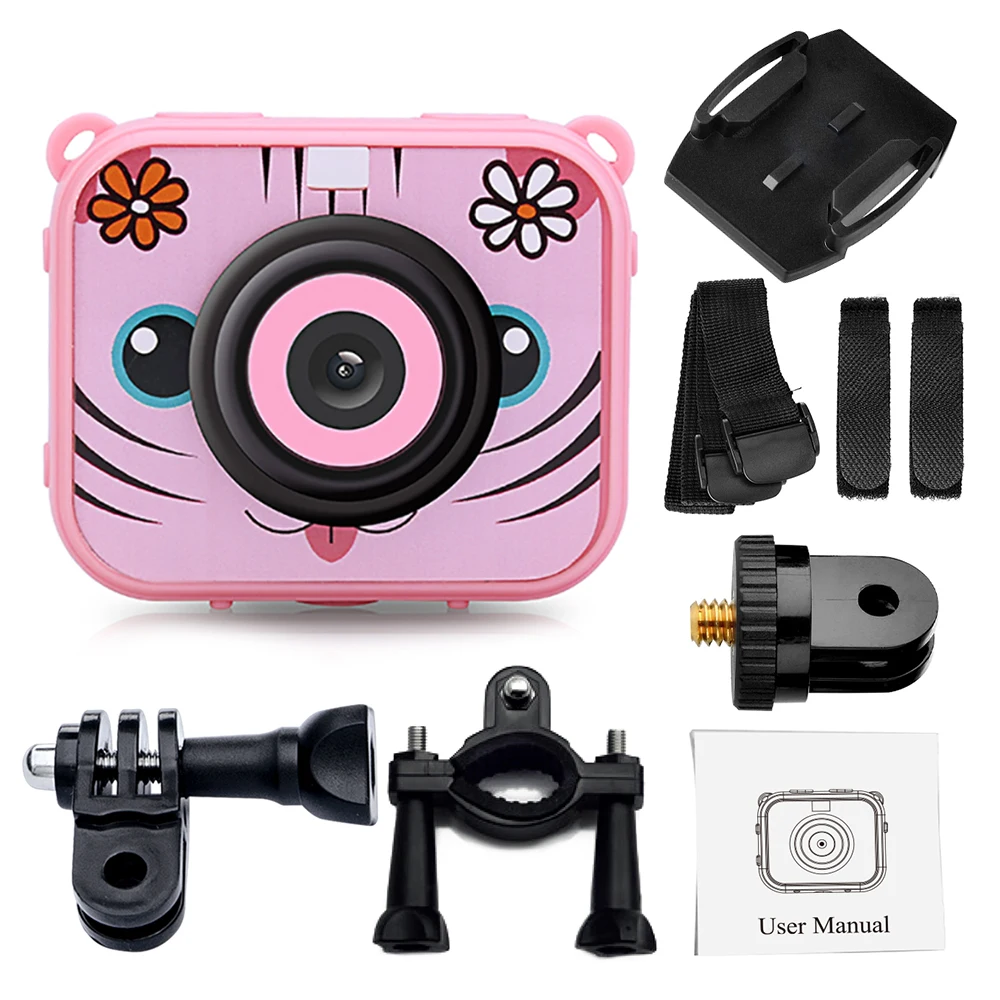 Kids Digital Video Camera Action Sports Camera 1080P 12MP Waterproof 30M Christmas Gift New Year Present for Children Boys Girls
