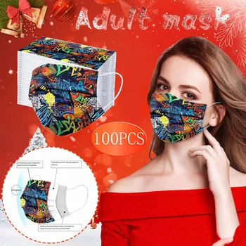 

100pc Adult Mask For Women Disposable Mask High Quality Mask Dustproof 3ply Non-woven Fashion Breathable Mascarillas De Colores