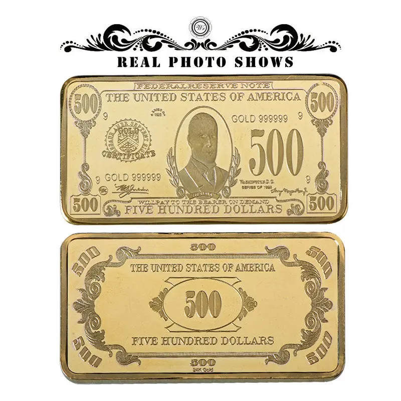 WR 14 шт. красочные доллар США золотой слиток банкноты металлические поделки 24 к позолоченные копия монеты Золотой бар бизнес Коллекция подарков - Цвет: style 7