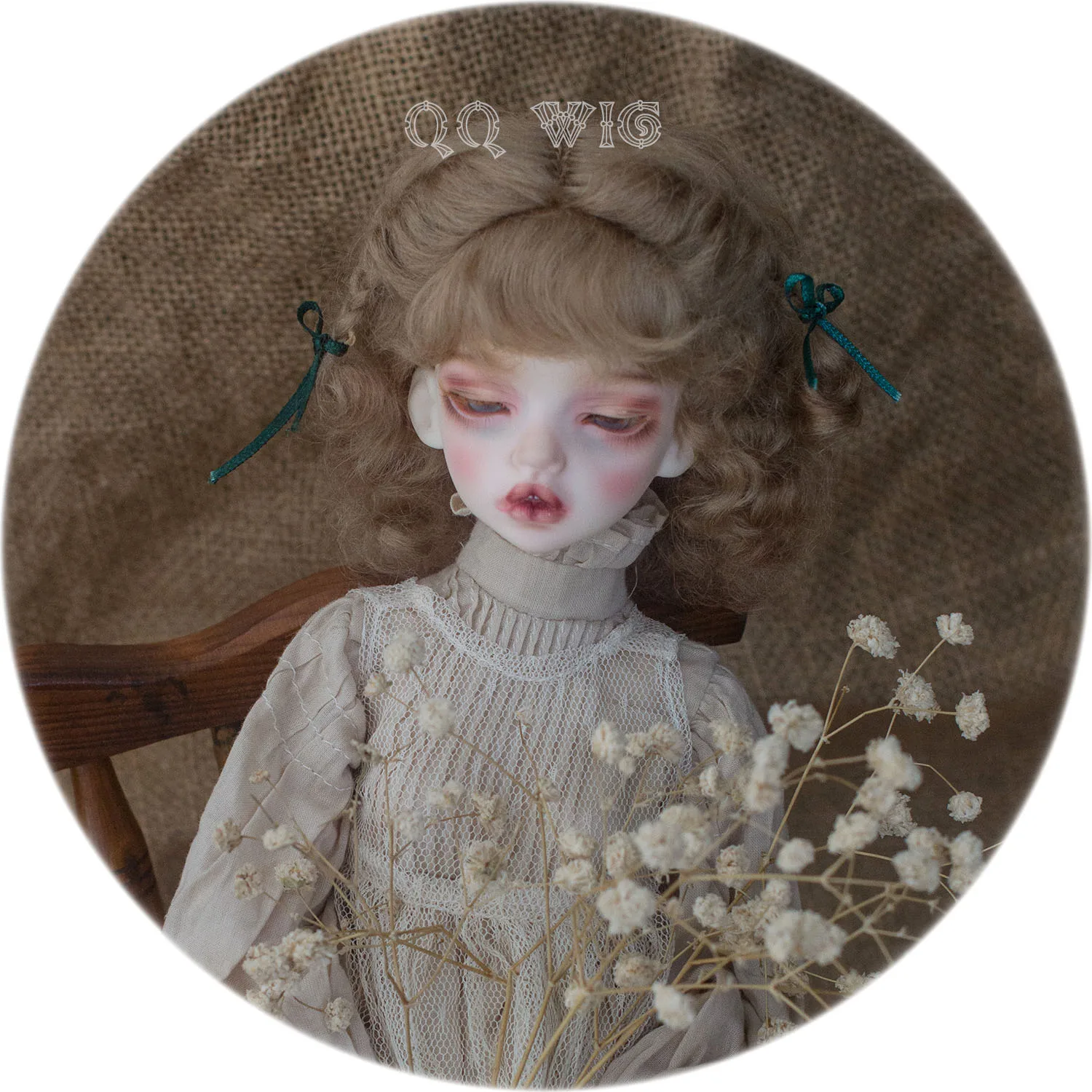 Новейший парик 1/4 Bjd из мохера короткий милый волнистый sd для волос бесплатная