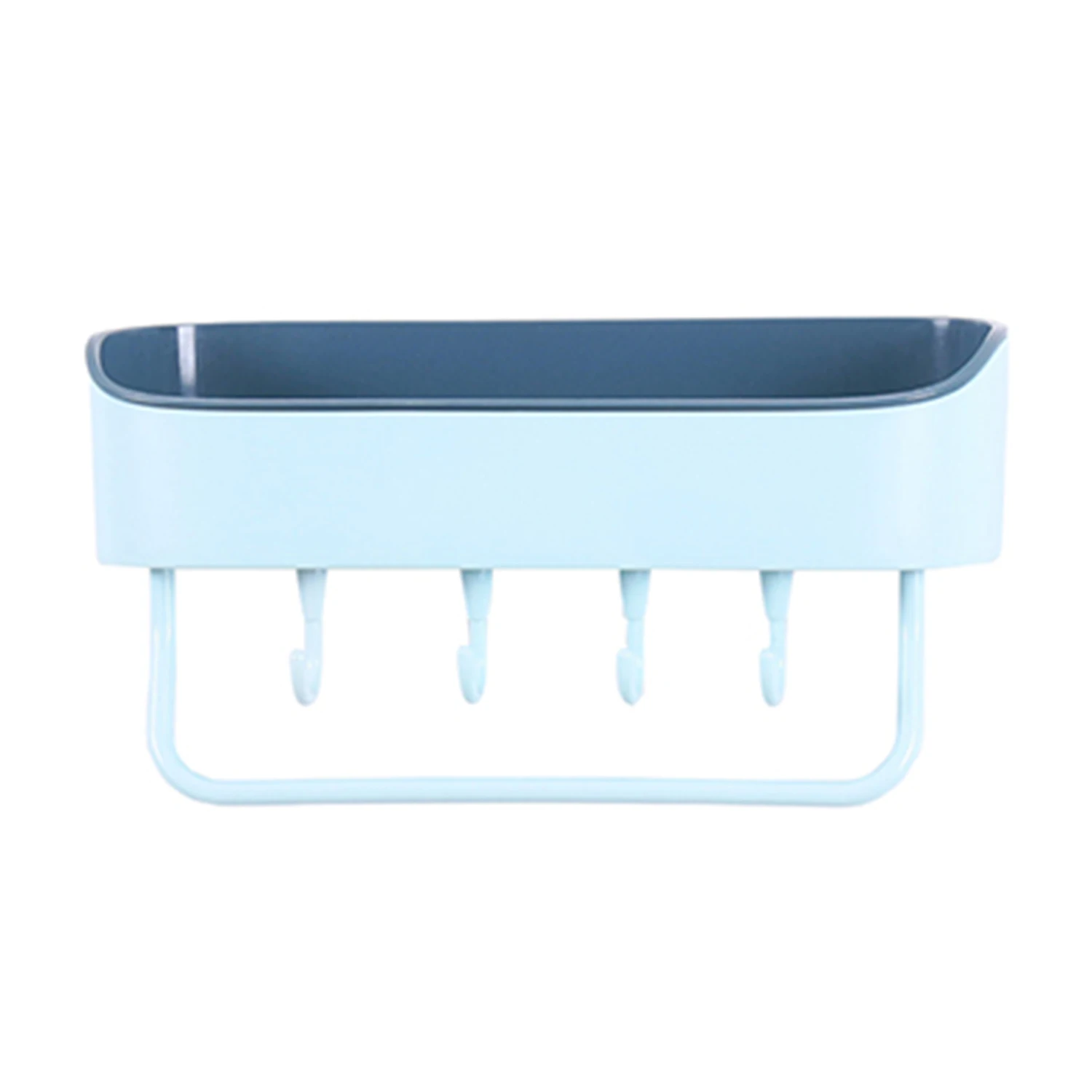 Wall Mounted Bathroom Shelf Hanging No Drilling Shower Storage Basket Kitchen Shelf Shower Organizer For Shampoo Soap Towels - Цвет: Зеленый