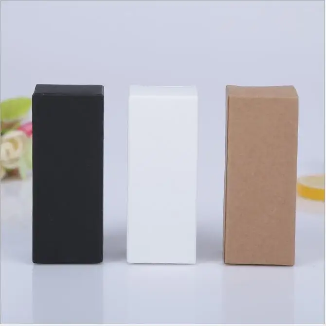 

100pcs Multi Size Kraft Paper Tube Box Small Rectangle Lipstick Box Gift Packaging Bottle Cosmetic Gift Box White Black