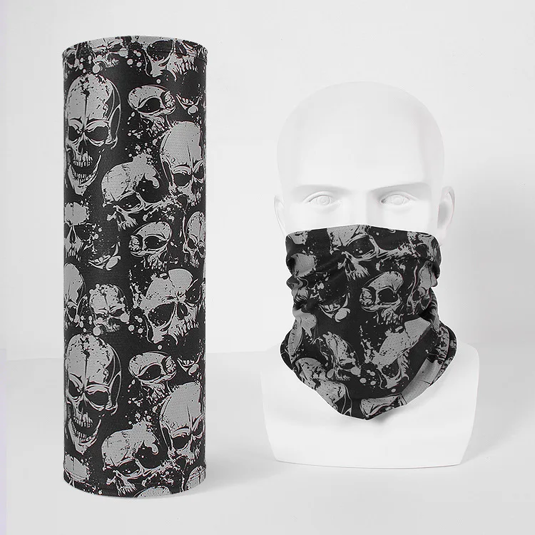 2021 Ice Silk Skull Outdoors Fishing Cycling Sunscreen Scarf Unisex Face Scarf Neck UV Sun Cover Smooth Breathable Sports mens infinity scarf
