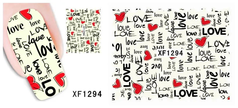 5 листов/партия, дешевые наклейки для ногтей, нотки, дизайн для маникюра, Популярные 3D греческие буквы, Водные Наклейки, переводные наклейки для ногтей - Цвет: XF1294