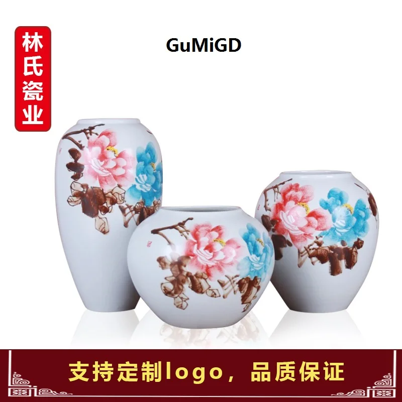 vase decoration home Jingdezhen Ceramic modern hand-painted pattern Zen meaning small flower three sets of ornaments | Дом и сад