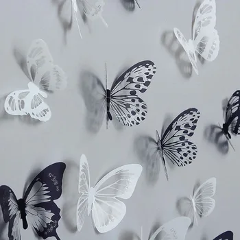 Autocollant mural 3d papillons en cristal, 18 pièces/lot, beau papillon, salon pour chambre d'enfants, sparadrap muraux, décoration de la maison, nouvelle collection 1