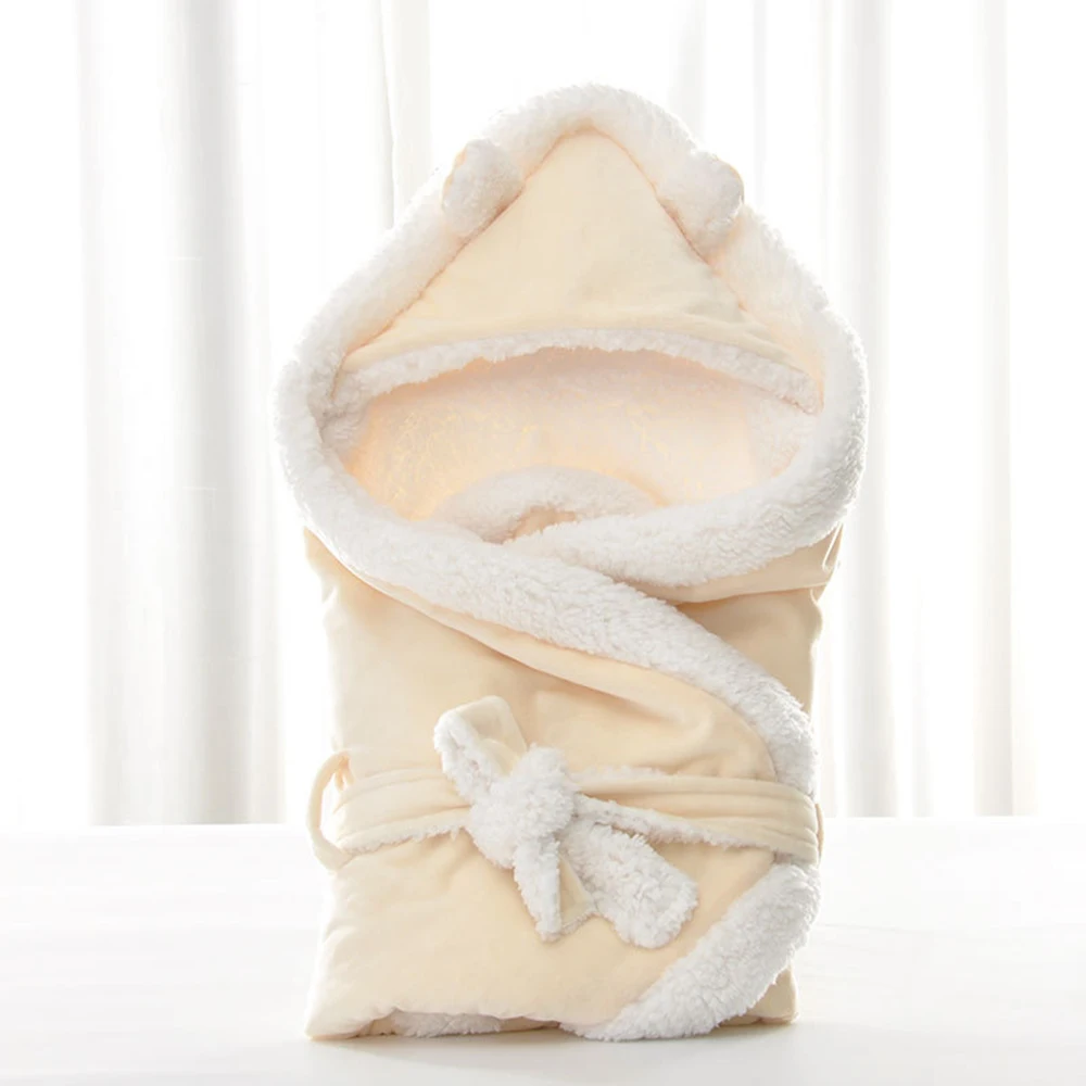 

Winter Baby Blanket Wrap Double Layer Fleece Baby Swaddle Sleeping Bag Ultra-Soft Plush For Newborns Baby Bedding
