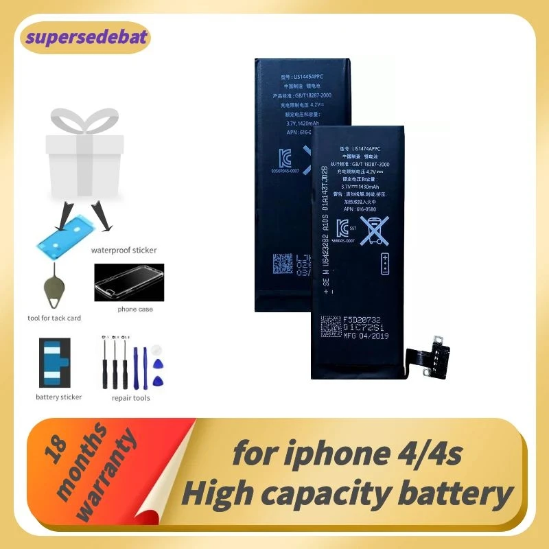 Supersedeba для Iphone 4s батарея 4 Apple Bateria Оригинал 0 цикл телефон Ремонт