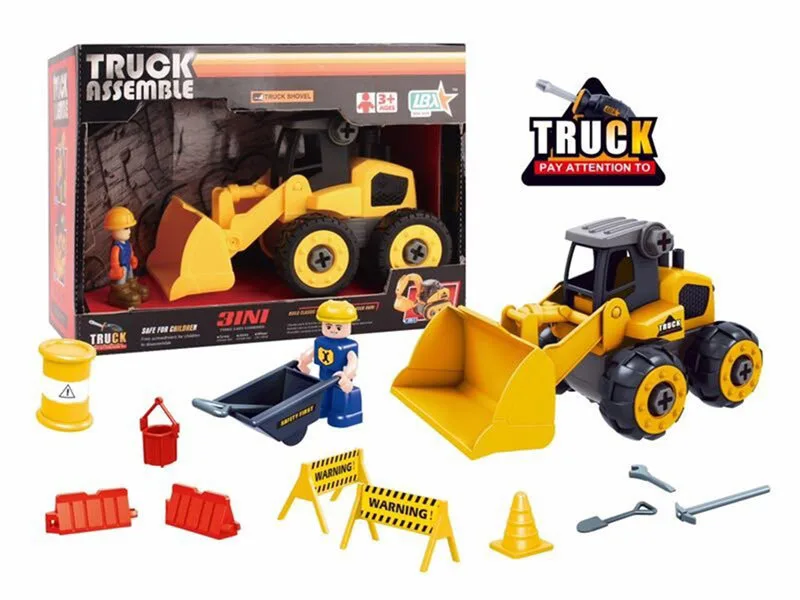 

Children Deconstructable ENLIGHTEN Assembled Disassembly Engineering Vehicle Nut Hands-on BOY'S-Child Educational Force Toy Car