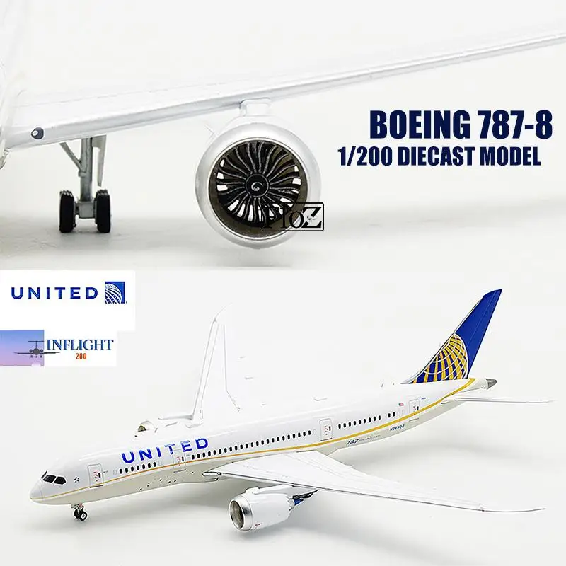 Inflight Юнайтед Боинг 787-8 1/200 литье под давлением модель самолета